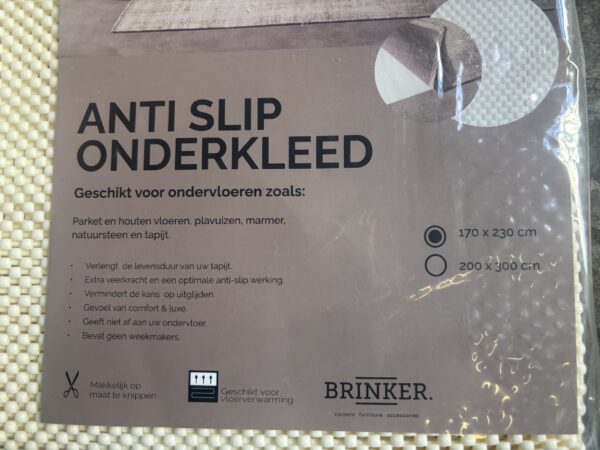 (n)Antislip mat/ondertapijt  Brinker voor karpetten 160 x 230 cm van € 32,95 voor € 19,95 makkelijk te snijden/knippen op de gewenste maat. - Afbeelding 3